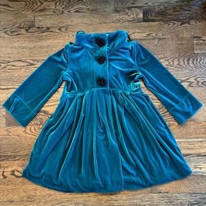 Free People Emerald Green Velvet Hooded Baby Doll Jacket